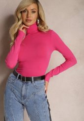 Różowy Sweter z Golfem o Klasycznym Dopasowanym Fasonie Buranda. Czerwone swetry Renee, m, bez wzorów, z dzianiny, klasyczne, bez ramiączek. W wyprzedaży za 43.99 zł.
