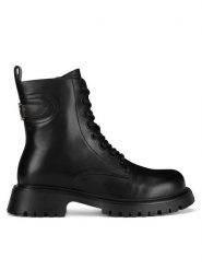 Badura Botki WFA2594-1Z Czarny. Czarne botki Badura, bez wzorów, bez obcasa, na płaskiej podeszwie, bez zapięcia. Za 399.99 zł.