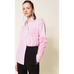 Koszula w paski Twinset. Czerwone koszule Twinset, l, bez wzorów, z bawełny, bez kołnierzyka, bez ramiączek. W wyprzedaży za 580.00 zł.