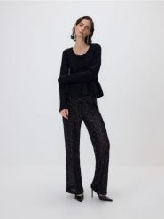 Sweter z kokardkami - czarny. Czarne swetry Reserved, l, bez wzorów, z dzianiny, bez ramiączek. Za 119.99 zł.