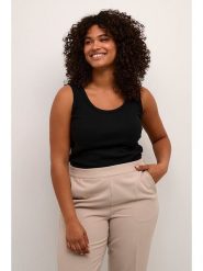 KAFFE curve Top "Carina" w kolorze czarnym rozmiar: L. Czarne topy KAFFE curve, l, bez wzorów, bez kołnierzyka, bez ramiączek. Za 66.00 zł.