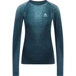 Bluza termoaktywna damska Odlo Performance Warm Blackcomb BL Top Crew Neck LS. Niebieskie bluzy ODLO, xl, bez wzorów, sportowe, bez ramiączek, bez kaptura. Za 297.99 zł.