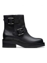 Clarks Skórzane botki "Rebelle" w kolorze czarnym rozmiar: 38. Czarne botki Clarks, bez wzorów, bez obcasa, bez zapięcia. Za 333.81 zł.