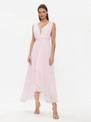 Rinascimento Sukienka wieczorowa CFC0117773003 Różowy Regular Fit. Czerwone sukienki Rinascimento, xs, bez wzorów, z syntetyku, wizytowe, bez kołnierzyka, bez ramiączek. Za 399.99 zł.