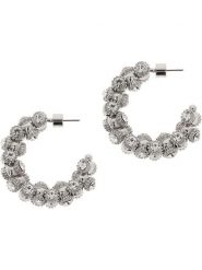 Otazu Kolczyki-półkreole z kryształami Swarovski rozmiar: onesize. Szare kolczyki Otazu, z kryształem, z mosiądzu. Za 198.56 zł.