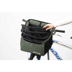 Kosz rowerowy i plecak dla psa, kota PETRIVE BikeOn green do 9 kg. Zielone plecaki PETRIVE, bez wzorów, bez dodatków. Za 299.00 zł.