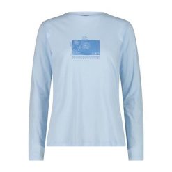 Koszulka damska turystyczna CMP 33F3456. Niebieskie t-shirty sportowe CMP, xl, bez wzorów, bez ramiączek. W wyprzedaży za 69.99 zł.