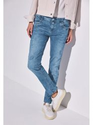 Street One Dżinsy - Regular fit - w kolorze niebieskim rozmiar: W32/L30. Niebieskie jeansy Street One, l, z aplikacjami, ze skóry, klasyczne. Za 172.08 zł.