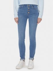 Guess Jeansy W4RA28 D5903 Niebieski Skinny Fit. Niebieskie jeansy Guess, z aplikacjami, z bawełny. Za 459.99 zł.