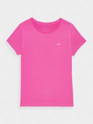 4F Koszulka sportowa w kolorze różowym rozmiar: M. Różowe t-shirty sportowe 4f, m, bez wzorów, z materiału, bez ramiączek, outdoorowe. Za 48.50 zł.
