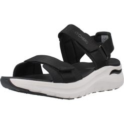 Sandały SKECHERS ARCH FIT 2.0 Czarny. Czarne sandały Skechers, bez wzorów, z materiału, bez obcasa, bez zapięcia. Za 233.99 zł.