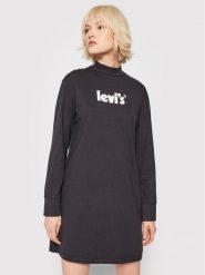 Levi's® Sukienka codzienna A1773-0001 Czarny Regular Fit. Czarne sukienki na co dzień, s, bez wzorów, z bawełny, bez kołnierzyka, bez ramiączek, proste. Za 279.99 zł.