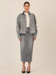 APART Koszula dżinsowa w kolorze szarym rozmiar: 38. Szare koszule Apart, bez wzorów, bez kołnierzyka, bez ramiączek. Za 195.99 zł.