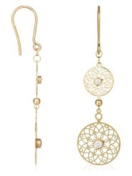 L instant d Or Złote kolczyki "Ancestral" z cyrkoniami rozmiar: onesize. Żółte kolczyki L instant d Or, z cyrkonią, złote. Za 1,005.56 zł.