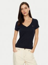Tommy Jeans T-Shirt DW0DW20458 Granatowy Slim Fit. Niebieskie t-shirty Tommy Jeans, xs, bez wzorów, z bawełny, bez kołnierzyka, bez ramiączek. Za 109.99 zł.