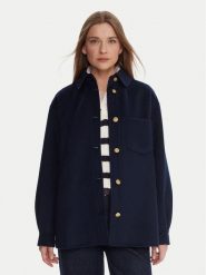 Tommy Hilfiger Płaszcz wełniany WW0WW46558 Granatowy Relaxed Fit. Niebieskie płaszcze Tommy Hilfiger, na zimę, bez wzorów, z syntetyku, bez kaptura. Za 899.99 zł.