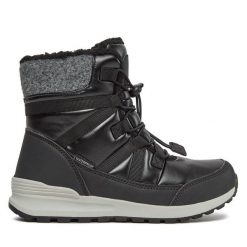 Botki Whistler. Czarne botki WHISTLER, bez wzorów, bez obcasa, na płaskiej podeszwie, bez zapięcia. Za 199.99 zł.
