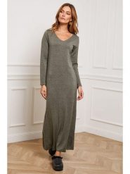 Joséfine Sukienka dzianinowa "Dovel" w kolorze khaki rozmiar: S. Brązowe sukienki Joséfine, s, bez wzorów, z dzianiny, bez kołnierzyka, bez ramiączek, maxi. Za 108.99 zł.