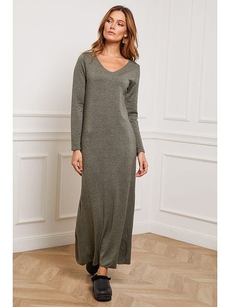 Joséfine Sukienka dzianinowa "Dovel" w kolorze khaki rozmiar: S. Brązowe sukienki Joséfine, s, bez wzorów, z dzianiny, bez kołnierzyka, bez ramiączek, maxi. Za 108.99 zł.