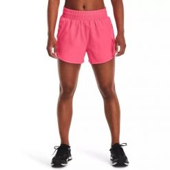 Spodenki krótkie damskie Under Armour Flex Woven Short 3in. Czerwone szorty Under Armour, bez wzorów, sportowe. Za 79.99 zł.