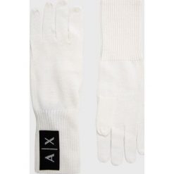 Armani Exchange rękawiczki wełniane 944611.2F302 damskie kolor beżowy. Brązowe rękawiczki Armani Exchange, bez wzorów, z dzianiny. Za 309.99 zł.