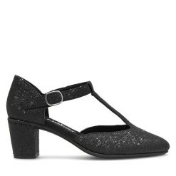 Półbuty Rieker. Czarne półbuty wsuwane Rieker, bez wzorów, bez obcasa, na obcasie. Za 289.99 zł.