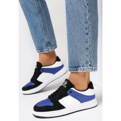 Biało-Niebieskie Sneakersy Ingvar. Niebieskie buty sportowe lifestyle Born2be, z aplikacjami, z nubiku, sportowe, z okrągłym noskiem, bez zapięcia. W wyprzedaży za 83.99 zł.