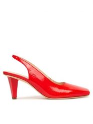 AGL Czółenka Celia Sling B D279003PCPLUME0377 Pomarańczowy. Brązowe czółenka AGL, bez wzorów, z lakierowanej skóry, bez obcasa, bez zapięcia. Za 1,739.00 zł.