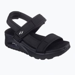 Sandały damskie SKECHERS Uno Summer Stand 2. Czarne sandały Skechers, bez wzorów, sportowe, bez obcasa, bez zapięcia. Za 239.99 zł.
