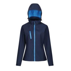 Kurtka Softshellowa Damska Membrana Trójwarstwowa Venturer. Czarne kurtki przejściowe sportowe Regatta, xl, bez wzorów, z materiału, z kapturem. Za 258.99 zł.