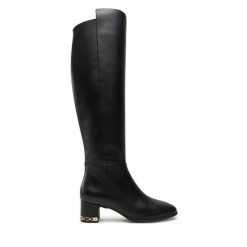 Muszkieterki MICHAEL Michael Kors. Czarne kozaki MICHAEL Michael Kors, bez wzorów, bez obcasa, na słupku, bez zapięcia. Za 1,579.00 zł.