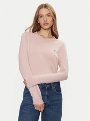 Tommy Hilfiger Sweter WW0WW44984 Różowy Regular Fit. Czerwone bluzki Tommy Hilfiger, xs, bez wzorów, z syntetyku, bez ramiączek. Za 279.99 zł.
