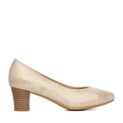 Czółenka Rieker. Żółte czółenka Rieker, bez wzorów, bez obcasa, bez zapięcia. Za 319.99 zł.