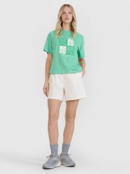 4F Spodenki casual damskie - białe M. Białe szorty 4f, bez wzorów, z bawełny, casualowe. W wyprzedaży za 59.99 zł.