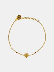 MOODE Bransoletka "Rose" z elementem ozdobnym rozmiar: onesize. Czerwone bransoletki MOODE, ze stali. Za 78.66 zł.