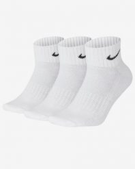 Nike U NK V CUSH ANKLE- 3P VALUE Skarpety Unisex. Białe skarpetki Nike, bez wzorów, z bawełny. Za 54.99 zł.