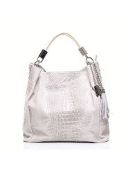 Anna Morellini Skórzany shopper bag "Allessandra" w kolorze srebrnym - 38 x 36 x 14 cm rozmiar: onesize. Szare shopper bag Anna Morellini, bez wzorów, z materiału, bez dodatków. Za 260.99 zł.