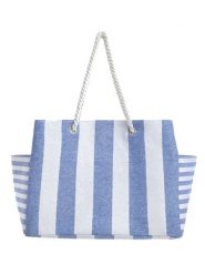 BLE Shopper bag w kolorze biało-błękitnym - 43 x 30 x 20 cm rozmiar: onesize. Białe shopper bag BLE, bez wzorów, z materiału, na ramię, bez dodatków. Za 53.79 zł.
