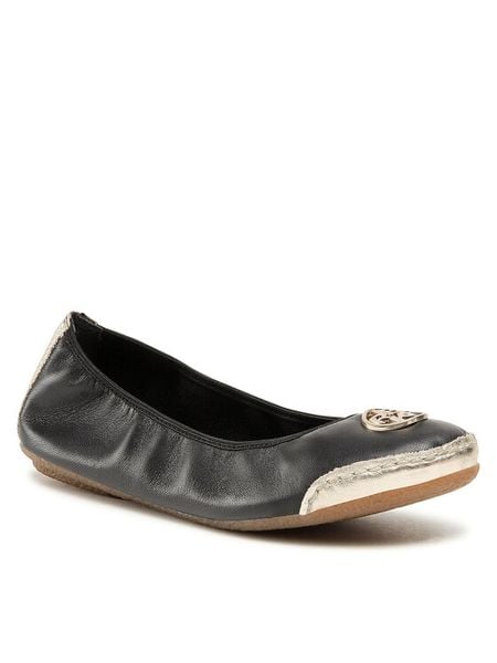 Rieker Baleriny 41462-00 Czarny. Czarne baleriny Rieker, bez wzorów, ze skóry, bez obcasa, bez zapięcia. Za 269.99 zł.