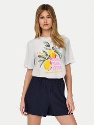 ONLY T-Shirt Bilins 15320615 Biały Regular Fit. Białe t-shirty ONLY, l, bez wzorów, z bawełny, bez kołnierzyka, bez ramiączek. Za 89.99 zł.