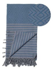 Samimi Chusta hammam "Sahara" w kolorze morsko-szarym - 180 x 100 cm rozmiar: onesize. Niebieskie chusty Samimi, bez wzorów, z bawełny. Za 69.99 zł.