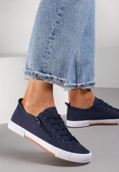 Granatowe Tenisówki Salodella. Niebieskie trampki Renee, bez wzorów, sportowe, bez zapięcia. W wyprzedaży za 63.99 zł.
