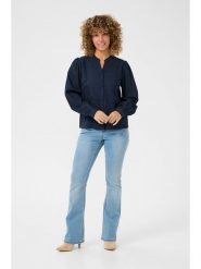 Kaffe Bluzka w kolorze granatowym rozmiar: 40. Niebieskie bluzki Kaffe, bez wzorów, z bawełny, bez kołnierzyka, bez ramiączek. Za 109.00 zł.