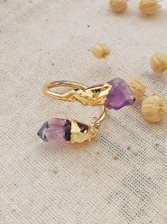 Atelier MIU Pozłacany pierścionek z ametystami rozmiar: onesize. Różowe pierścionki atelier MIU, z ametystem, pozłacane. Za 61.45 zł.