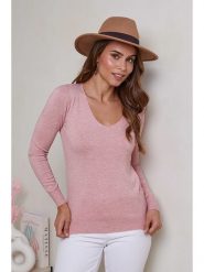 Soft Cashmere Sweter w kolorze jasnoróżowym rozmiar: 38/40. Różowe swetry Soft Cashmere, bez wzorów, z kaszmiru, klasyczne, bez ramiączek. Za 83.81 zł.