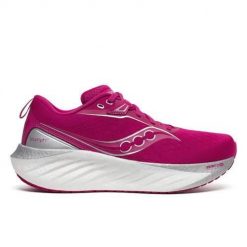 Buty do biegania damskie Saucony Triumph 22. Czerwone buty do biegania Saucony, bez wzorów, z materiału, bez zapięcia, do biegania. Za 869.99 zł.