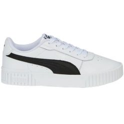 Buty Puma Carina 2.0 W 385849 07 białe. Białe buty treningowe bez wzorów, z gumy, bez zapięcia. Za 362.46 zł.
