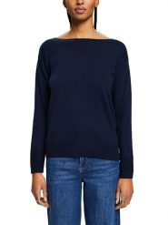 ESPRIT Sweter w kolorze granatowym rozmiar: XS. Niebieskie swetry Esprit, xs, bez wzorów, z bawełny, bez ramiączek. Za 118.28 zł.