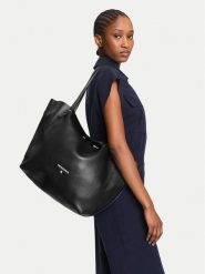 Patrizia Pepe Torebka 2B0130/L148 Czarny. Czarne shopper bag Patrizia Pepe, bez wzorów, ze skóry, bez dodatków. Za 1,289.00 zł.