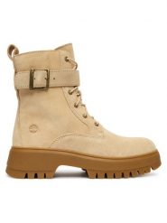 Timberland Trzewiki Cora Valley TB0A6FBWER31 Beżowy. Brązowe botki Timberland, bez wzorów, z nubiku, bez obcasa, na płaskiej podeszwie, bez zapięcia. Za 639.99 zł.